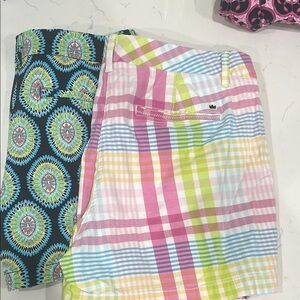 Two Pair- Size 14- Caroline Plaid and Patterned Shorts